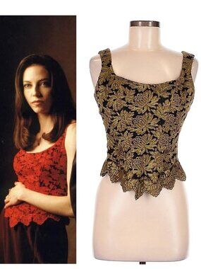ASO DRUCILLA BUFFY THE VAMPIRE SLAYER Alt Lace Brocade Corset 1990s VINTAGE RARE